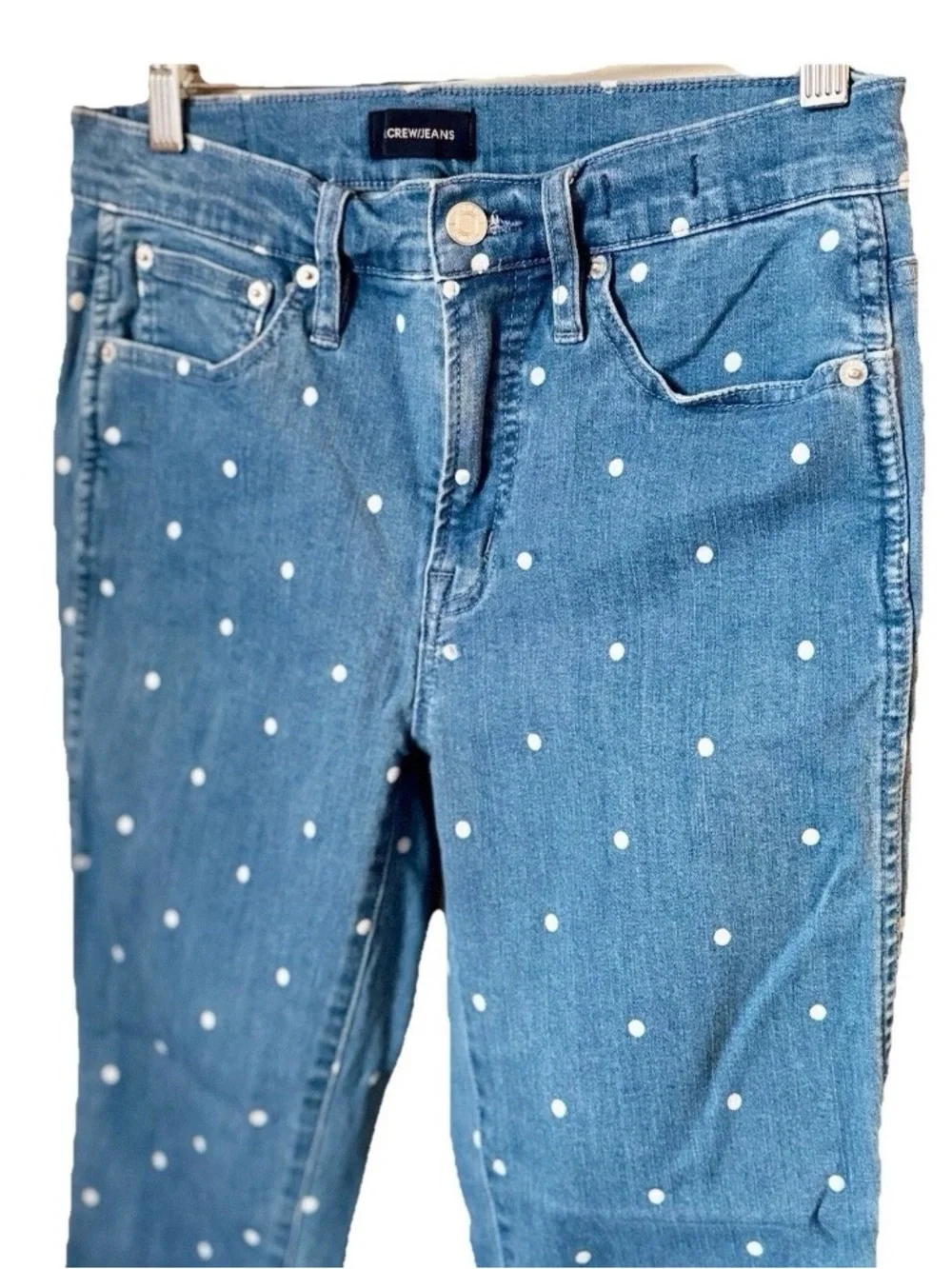 J Crew Polka Dot Denim Jeans Womens Size 26